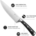 PAUDIN 15 - Piece Knife Block Set - High Carbon Stainless Steel with Sharpener, Full Tang Triple Rivet Handle - Paudin Store