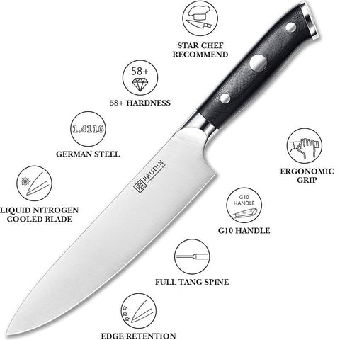 Ultra - Dark 8" Chef's Knife - Paudin Store